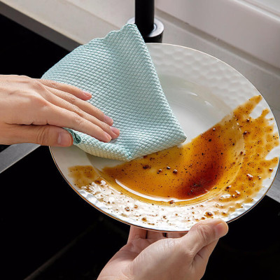 SET 5 Khăn Lau Gương Kính Màn Hình Đa Năng 30x40 CM Không Bụi Vải Da Cá Lau Mặt Bàn Bếp