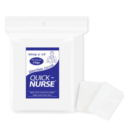 BÔNG CẮT QUICK-NURSE 6CM*6CM - 50GR
