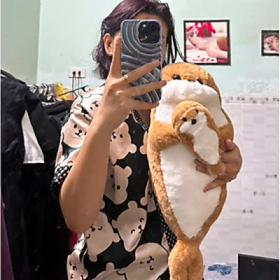 Thú nhồi bông hải cẩu ôm con đáng yêu - Size 55cm đến 80cm - Quà tặng gấu bông hải cẩu bụng bự êm mịn cho bé.