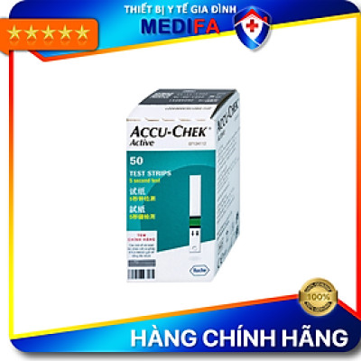 Hộp 50 Que Thử Đường Huyết Accu-Chek Active Có Hút Ẩm Hạn Chế Hư Hỏng Que Thử, Nhập Khẩu Chính Hãng Roche