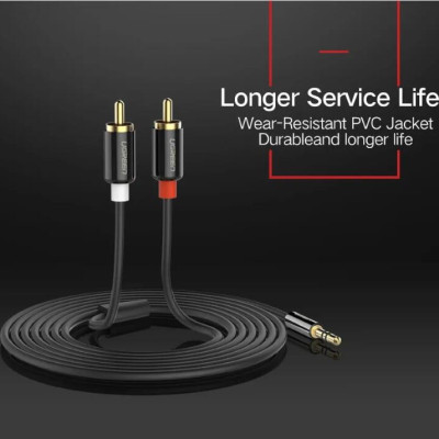 Ugreen UG10591AV116TK 5M màu Đen Cáp âm thanh 2 đầu Bông sen sang 3.5mm Dương mạ vàng - HÀNG CHÍNH HÃNG