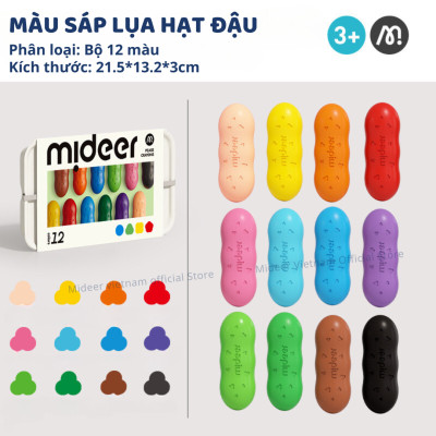 Màu sáp Lụa hạt Đậu Pease Crayons Mideer, Bút Sáp Màu Hữu Cơ An Toàn cho bé
