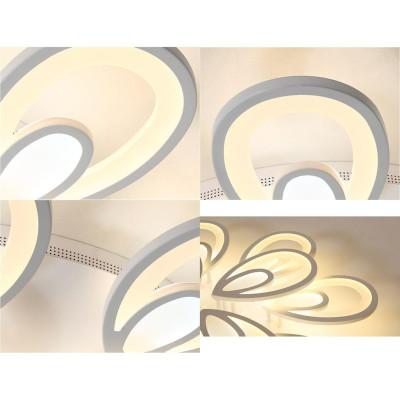 Đèn ốp trần  hiện đại 12 cánh hoa trang trí nội thất sang trọng với 3 chế độ ánh sáng.