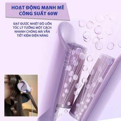 Máy uốn tóc sóng Kemei KM-3119 ion âm điều chỉnh 6 mức nhiệt độ phù hợp với mọi loại tóc - Hàng chính hãng