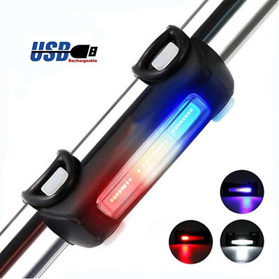 Đèn Led Xe Đạp, Đèn Hậu Cảnh Báo Xe Đạp Gắn Phía Sau Siêu Sáng Có Sạc Điện USB Chống Nước Giúp Đạp Xe An Toàn Ban Đêm 3 Màu Nhiều Chế Độ - Hàng Chính Hãng