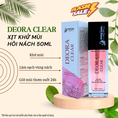Xịt Khử Mùi Hôi Nách DEORA CLEAR 50ml, Khử Mùi Toàn Thân, Ngăn Tiết Mồ Hôi, Lưu Hương Suốt 24H