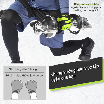 Lysin - găng tay bọc nửa ngón tập gym, thể dục, xe đạp, tạ lure, câu cá, xe máy chống trượt bảo vệ tay thương hiệu Nhật bản