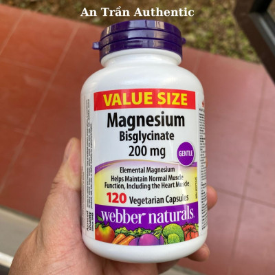 [Webber Naturals] Viên Uống Bổ Sung Magnesium Bisglycinate 200mg - 120 Viên - Hàng Công Ty