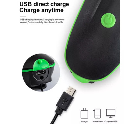 Đèn xe đạp thể thao siêu sáng có còi pin sạc usb led T6 chống nước - Đèn còi xe đạp có 3 chế độ sáng còi to
