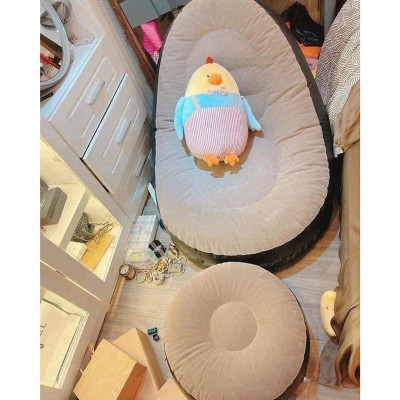 Ghế Hơi Tựa Lưng Bọc Nhung Mềm Mịn Êm Ái - Đệm Hơi Lót Chân Cao Cấp - Ghế Sofa Hơi