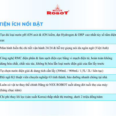 Máy Lọc Nước Điện Giải Ion Kiềm ROBOT IonPrince 79 - Hàng Chính Hãng