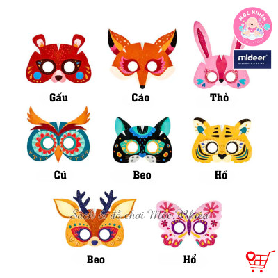 Đồ Chơi Stem Thiết Kế Mặt Nạ Giấy Hình Động Vật 3D cho bé - Animal Paper Masks Mideer