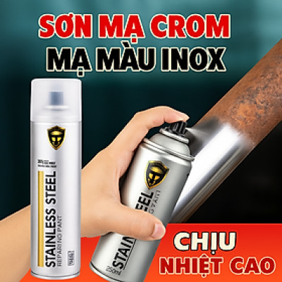 Sơn Xịt Mạ Crom Inox Sáng Bóng – Chịu Nhiệt Cao, Xịt Bô Xe, Ống Xả & Kim Loại