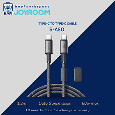 Cáp sạc bọc dù C to C hàng chính hãng Joyroom 60W, nam châm cố định