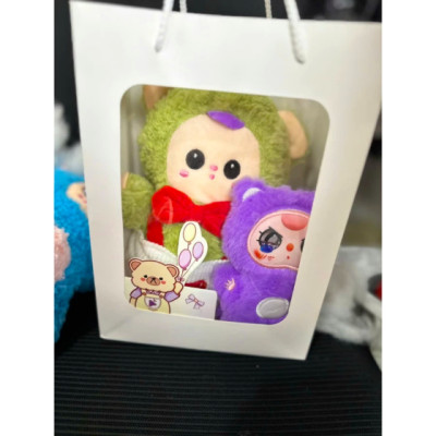 Set hộp quà tặng gấu bông Baby Three đáng yêu - 25cm - Móc khoá baby three 13cm