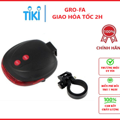 Đèn Hậu Xe Đạp Cảnh Báo- Chế Độ Đèn Led Siêu Sáng, Tia Laser Tạo Khoảng Cách An Toàn- Chính Hãng (Kèm Giá Đỡ)