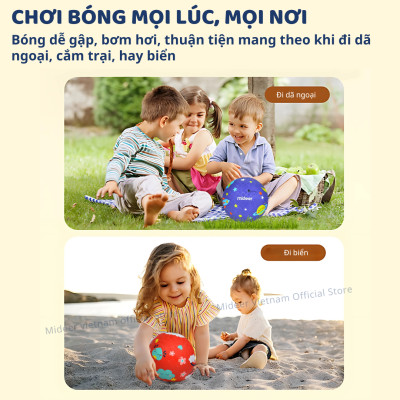 Bóng cao su, banh cho bé Mideer Playround Ball, Bóng hơi đồ chơi vận động cho bé 1,2,3,4 tuổi