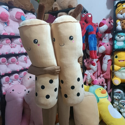 Gối ôm hình ly trà sữa trân châu cute - Size 80cm đến 1m - Quà tặng gấu bông êm mịn cho bé.