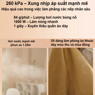 Bàn là, ủi hơi nước cầm tay công suất lớn 1800W thương hiệu Philips STE0850/50 - Hàng nhập khẩu