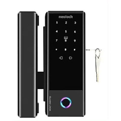 Khóa cửa kính thông minh qua APP, vân tay, thẻ từ, cấp mã từ xa cho văn phòng, showroom neolock neoA6S