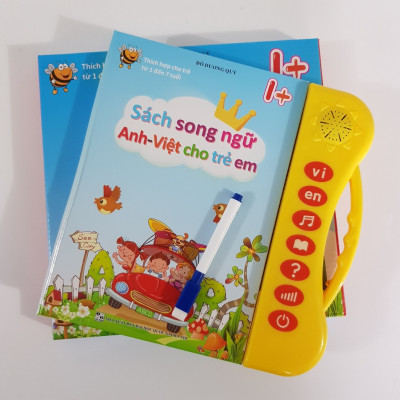 Sách Song Ngữ Anh Việt 1+ Kèm Bộ 3 Vở Luyện Viết Tự Xóa Thần Kỳ