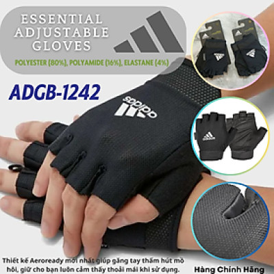 Găng Tay Thể Thao Chính Hãng ADIDAS ADGB-1242 Essential Adjustable Gloves - Tập Fitness, Gym, Yoga