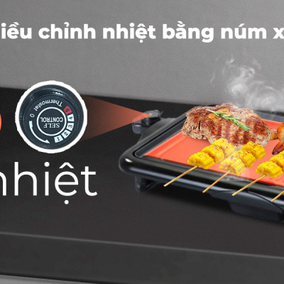 [HỘP QUÀ TẾT] Bếp nướng điện Nagakawa NAG3105 (2000W) - Bảo hành 1 năm - Hàng chính hãng