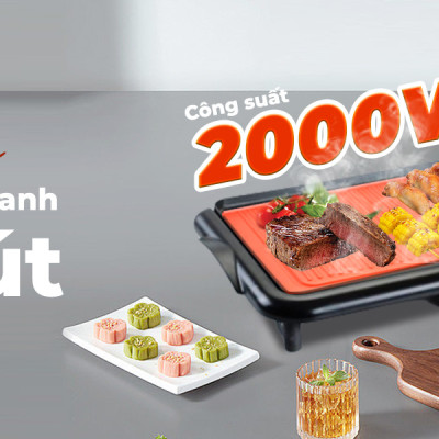 [HỘP QUÀ TẾT] Bếp nướng điện Nagakawa NAG3105 (2000W) - Bảo hành 1 năm - Hàng chính hãng