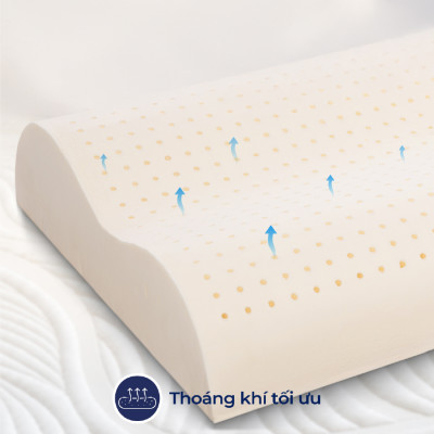 Gối Nằm Cao Su Thiên Nhiên Liên Á Contour- Chống đau mỏi vai gáy, hỗ trợ giấc ngủ, chống ngáy-100% cao su thiên nhiên