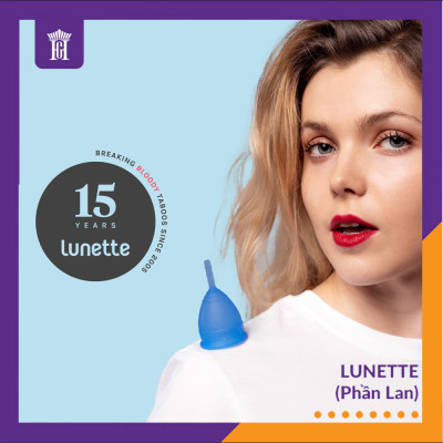 Cốc Nguyệt San Lunette Màu Xanh - Vật Liệu 100% Silicon Y Tế Đạt Chứng Nhận FDA - Nguyên Tem Niêm Phong - Sản Xuất Tại Phần Lan - Hàng Chính Hãng - Lunette Menstrual Cup Blue