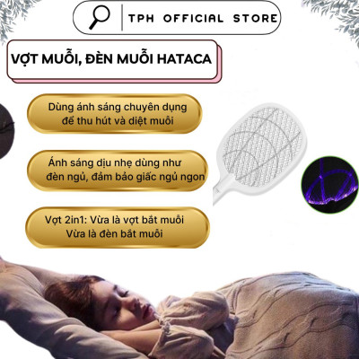 Vợt muỗi kiêm đèn bắt muỗi 2 trong 1 Hataca ( Hàng chính hãng)
