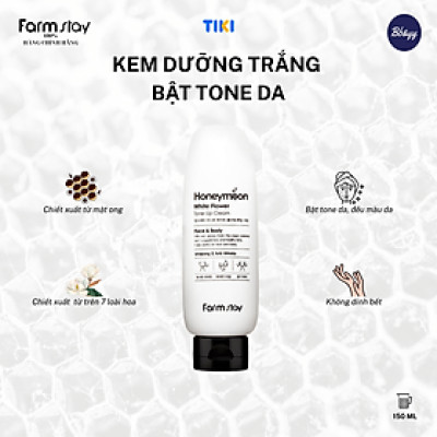 Kem Dưỡng Trắng Bật Tone Da _ Honeymoon White Flower Tone-Up Cream