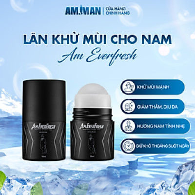 Lăn khử mùi AM MAN Am EverFresh 50ml khử mùi, khô thoáng, kiểm soát mồ hôi suốt ngày dài
