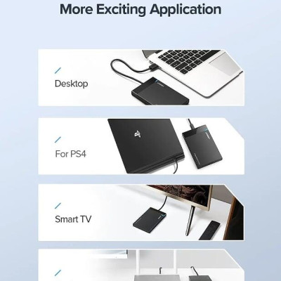 Ugreen UG50743US221TK 50CM 2.5 Inch type c hộp đựng ổ cứng hay ssd cổng usb c màu đen - HÀNG CHÍNH HÃNG