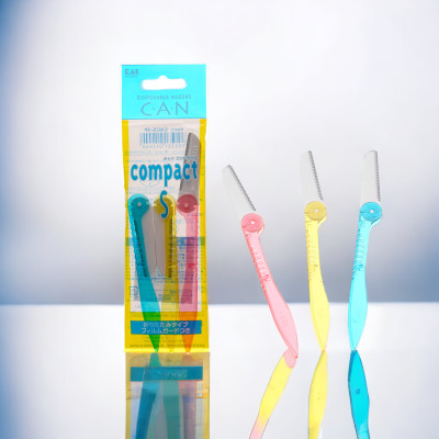 Dao Cạo Lông Mặt Cán Gập Kai Can Compact 01244 CS-3P (Set 3 cây)