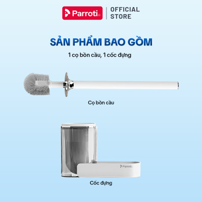 Cây Cọ Bồn Cầu Thông Minh 2 Trong 1, Dán Tường, Có Khay Đựng Nước Tẩy Rửa, Đầu Cọ Cước Mềm Parroti  Slim - SL05