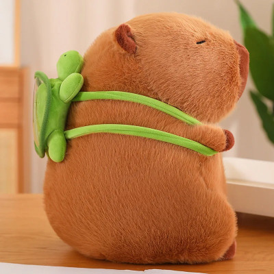 Thú nhồi bông Capybara đeo balo rùa xanh êm mịn dễ thương cao cấp - Size từ 35cm đến 90cm - Quà tặng gấu bông Capybara nhồi bông dễ thương - Gối ôm mềm mịn cho bé