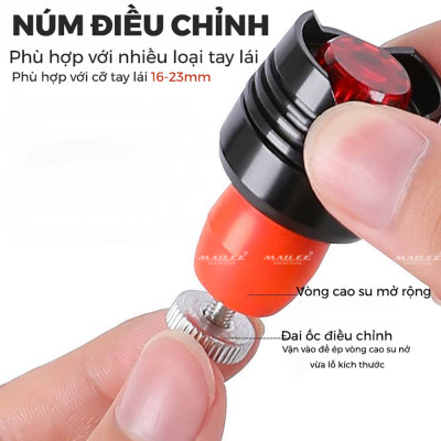 Đèn Ống Tay Lái Xe Đạp Mai Lee BT-06 Sạc Pin Type-C Giúp Trang Trí, An Toàn Ban Đêm, Phù Hợp Xe Đạp Có Ống tay lái có lỗ 16-23mm - Mai Lee