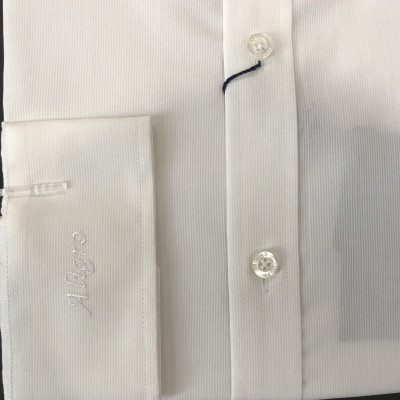 Áo sơ mi nam dài tay ALIGRO cổ bẻ dáng ôm body 100% chất cotton màu trắng ALGS202