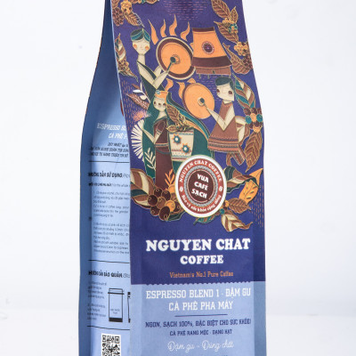 Cà phê ESPRESSO BLEND No.1 dạng hạt nguyên chất phong cách Ý, mùi hương thơm nồng, vị đậm đà hậu kéo dài - 250g