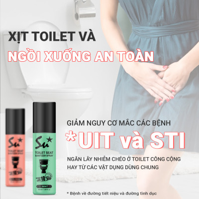 Combo 2 chai Xịt khử khuẩn bệ ngồi bồn cầu Su Star hương bách hoa loại bỏ 99.999% vi khuẩn trong 10s 50ml
