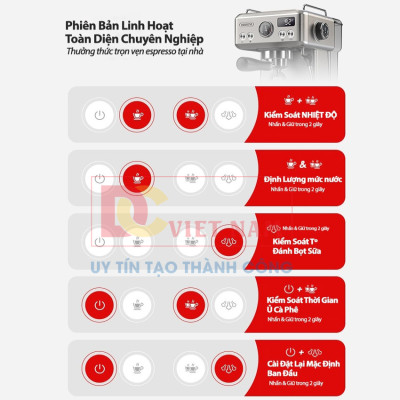 Máy pha cà phê Espresso chuyên nghiệp thương hiệu HiBREW H10A , áp suất 20bar , công suất 1350W - Hàng Chính Hãng