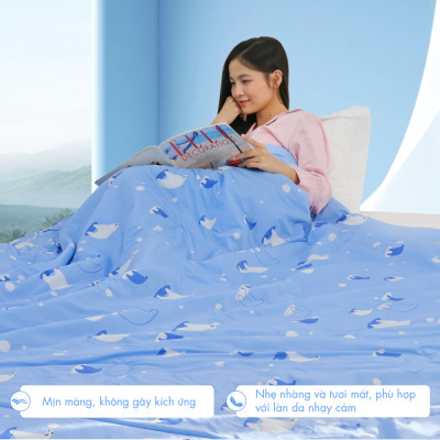 [CHĂN HÈ MÁT LẠNH] Mền lạnh I Cool Advance NIN House NM8027 1m6x2m1 | Chăn chần bông Ice Silk lạnh như tencel