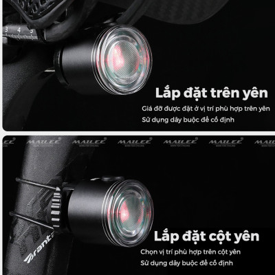 Đèn Hậu Xe Đạp Thông Minh SR4 PRO Cảm Biến Phanh dung lượng 400 mAh thời gian sử dụng lên đến 12h (2 lựa chọn Màu đỏ/ 7 Màu Sắc) An Toàn Đi Đêm - Mai Lee