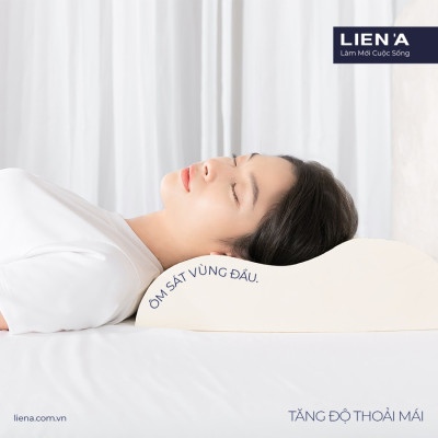Gối Nằm Cao Su thiên nhiên  Liên Á Contour kích thước 38x60x10cm-Êm Ái mềm mại.