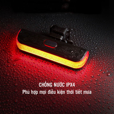 Đèn Đuôi Led Xe Đạp BK880 Chống Nước Siêu Sáng Nhiều Chế Độ Sáng Sạc Điện USB MaiLee