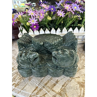 Tượng con Cua phong thủy đá ngọc Ấn Độ đặt bàn làm việc - Dài 20 cm