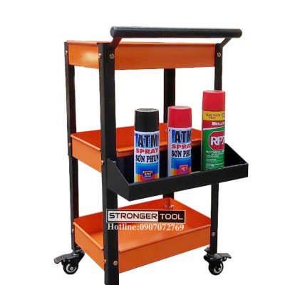 XE ĐẨY DỤNG CỤ 3 TẦNG ĐA NĂNG CÓ KÈM KHAY PHỤ ĐỰNG ĐỒ