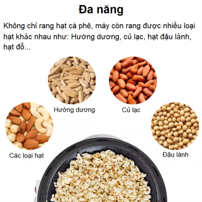 Máy rang hạt cà phê và các loại hạt tự động Thương hiệu Cafemasy Mỹ SCR-300, Công Suất Lớn 1200W, Rang 750gr/25 phút - Bảo Hành 12 Tháng, Hàng Nhập Khẩu