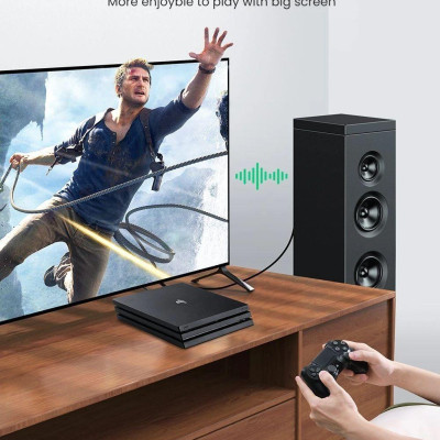 Ugreen UG70893AV122TK 3M cáp quang Toslink Optical đầu mạ vàng 24k âm thanh 7.1 màu đen - HÀNG CHÍNH HÃNG